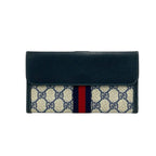 Gucci Vintage Sherry Line GG Logo Leather Bifold Wallet Navy — view 2
