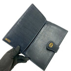 Gucci Vintage Sherry Line GG Logo Leather Bifold Wallet Navy — view 7