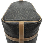Dior Vintage Small Travel Boston Dark Gray Brown Honeycomb Canvas — view 7