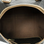 Dior Vintage Small Travel Boston Dark Gray Brown Honeycomb Canvas — view 9
