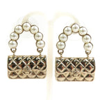 Chanel Earrings Quilted Gold