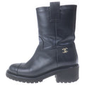Chanel Engineer Boots Black Leather