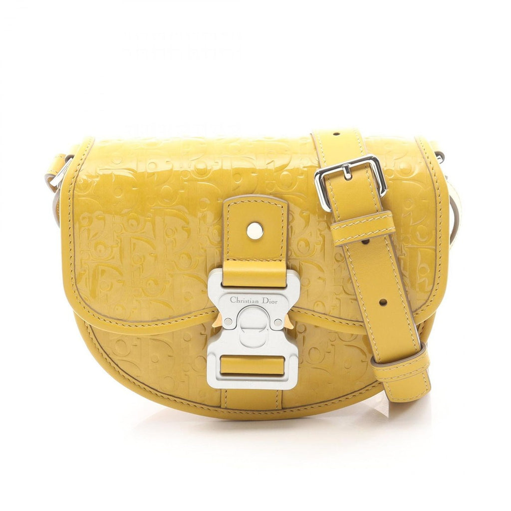 Dior Shoulder Bag Gallop Mini Bree Yellow Patent Leather