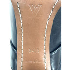 Louis Vuitton Leather Cross Belt Heel Long Boots 34 1 2 El0503 Black — view 2