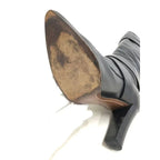 Louis Vuitton Leather Cross Belt Heel Long Boots 34 1 2 El0503 Black — view 9