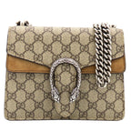Gucci Dionysus Chain Shoulder Bag GG Supreme Beige Suede