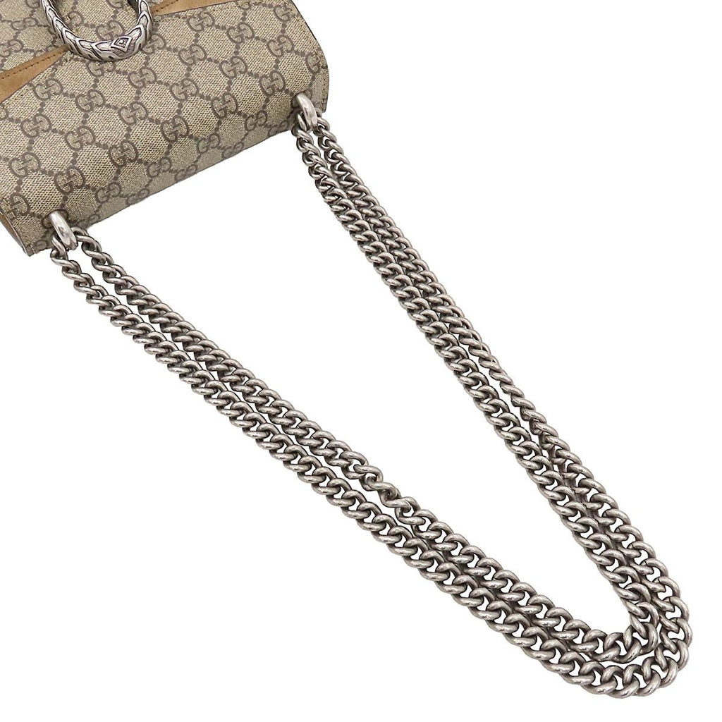 Gucci Dionysus Chain Shoulder Bag GG Supreme Beige Suede — view 4