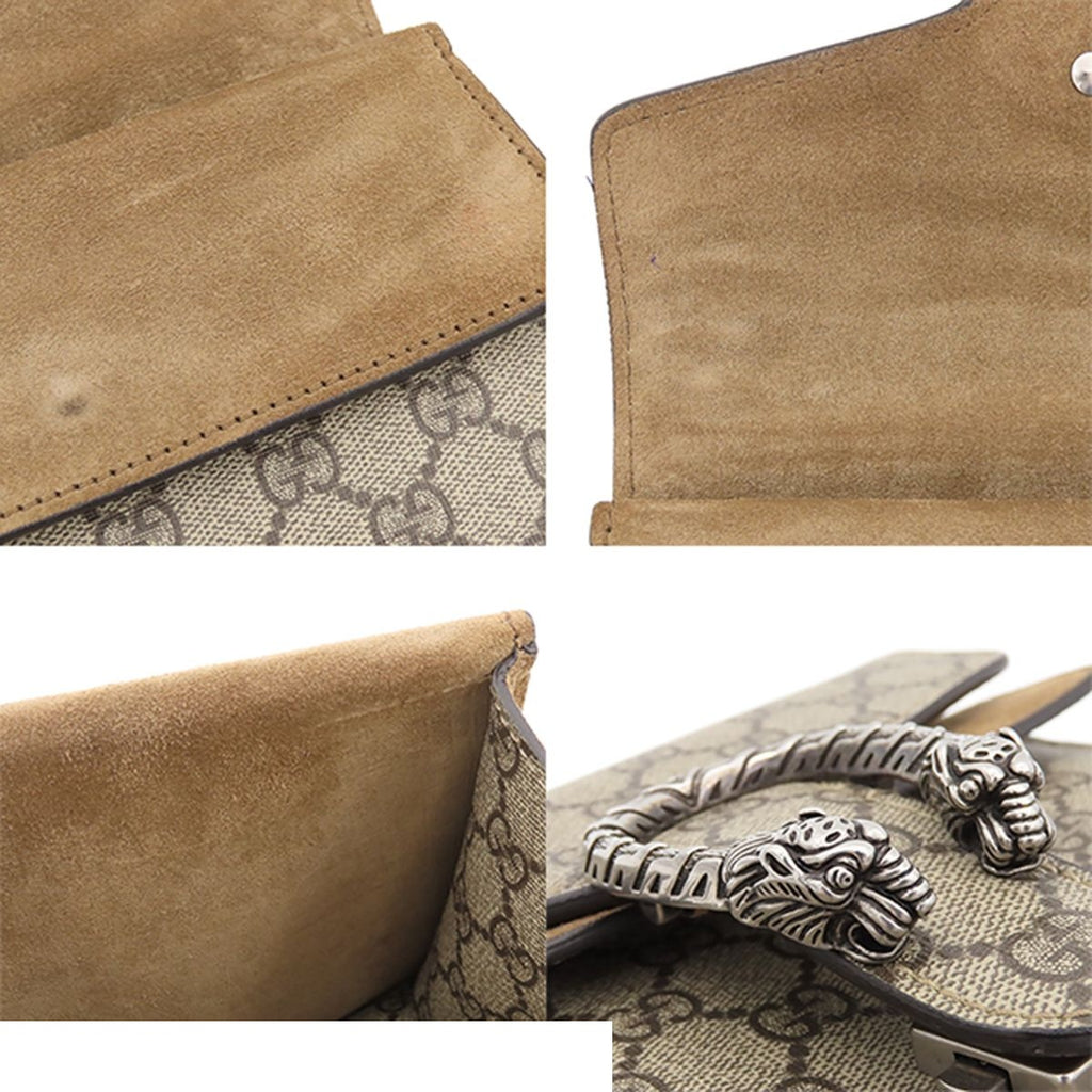 Gucci Dionysus Chain Shoulder Bag GG Supreme Beige Suede — view 8