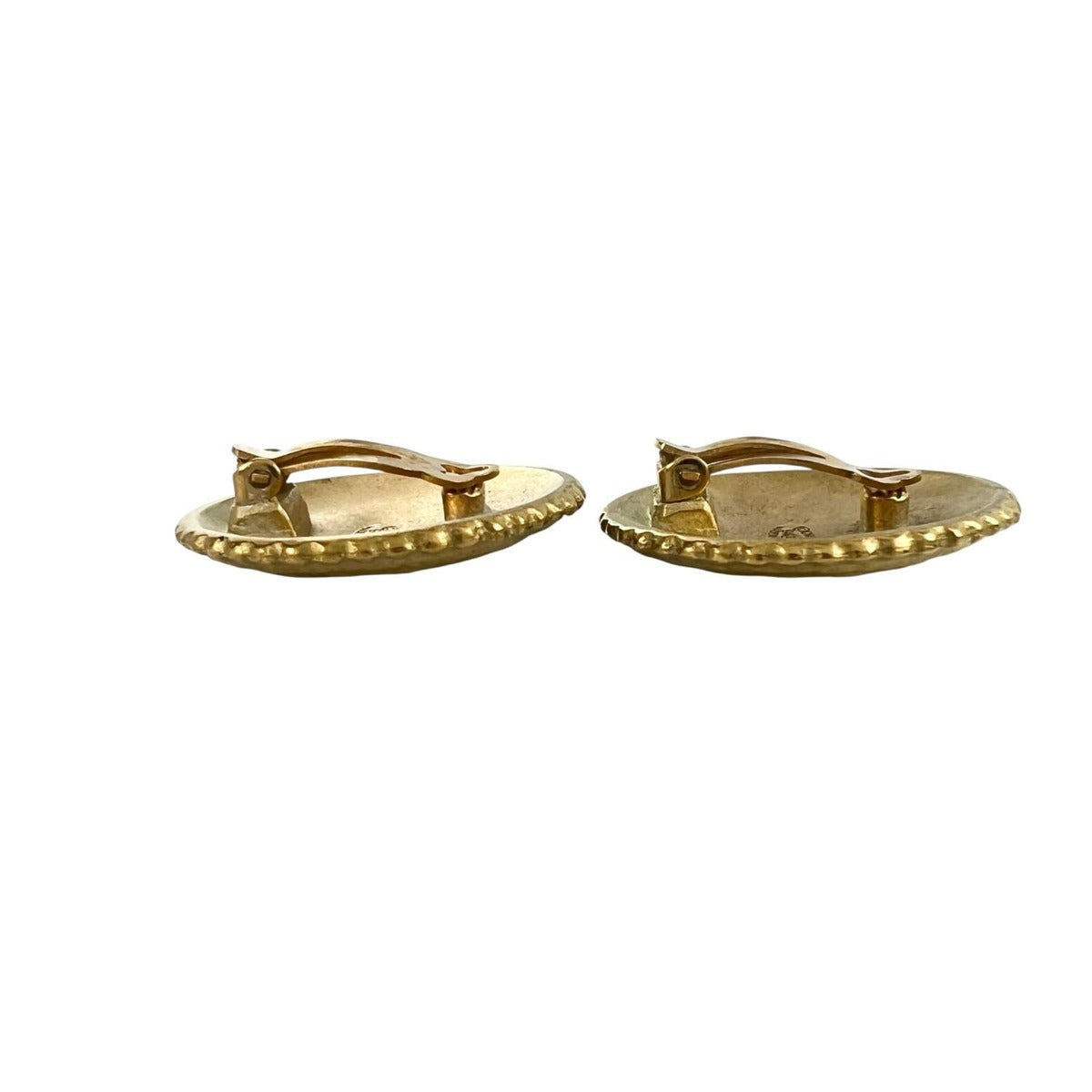 Chanel Round Logo Metal Gold Earrings — view 4