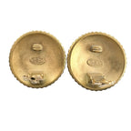 Chanel Round Logo Metal Gold Earrings — view 8