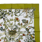 Hermes Carre 90 Scarf AU Coeur Des Bois in the Forest 100% Silk Green — view 3