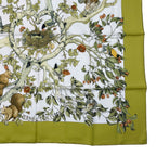 Hermes Carre 90 Scarf AU Coeur Des Bois in the Forest 100% Silk Green — view 5