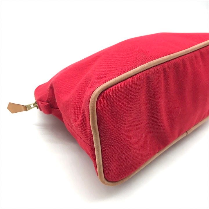 Hermes Bolide 25 Cotton Pouch Case Cosmetic Red — view 5