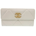 Chanel 19 Ap0955 Lambskin White Coco Mark 30 Long Wallet 0766
