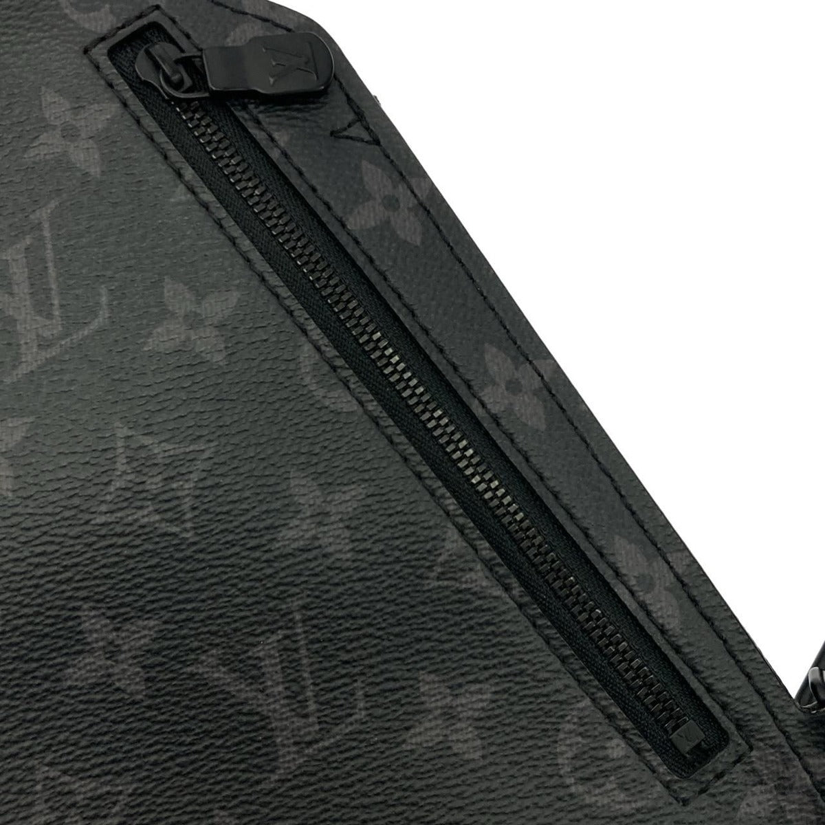 Louis Vuitton Monogram Eclipse Saumur Sling Bag Black — view 8