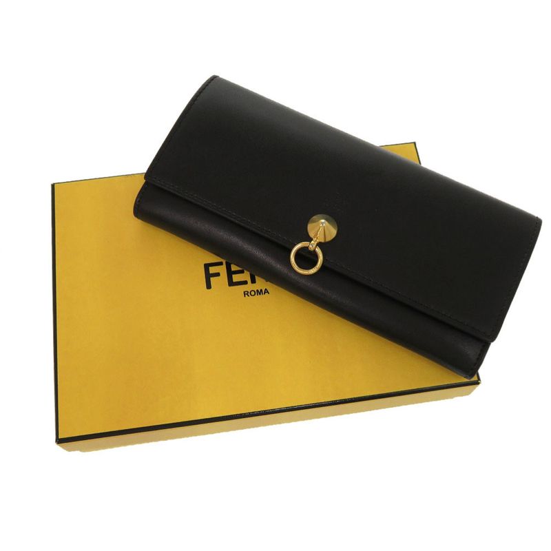 Fendi By The Way Continental 8 M2051 Leather Black Long Wallet 2043 — view 2