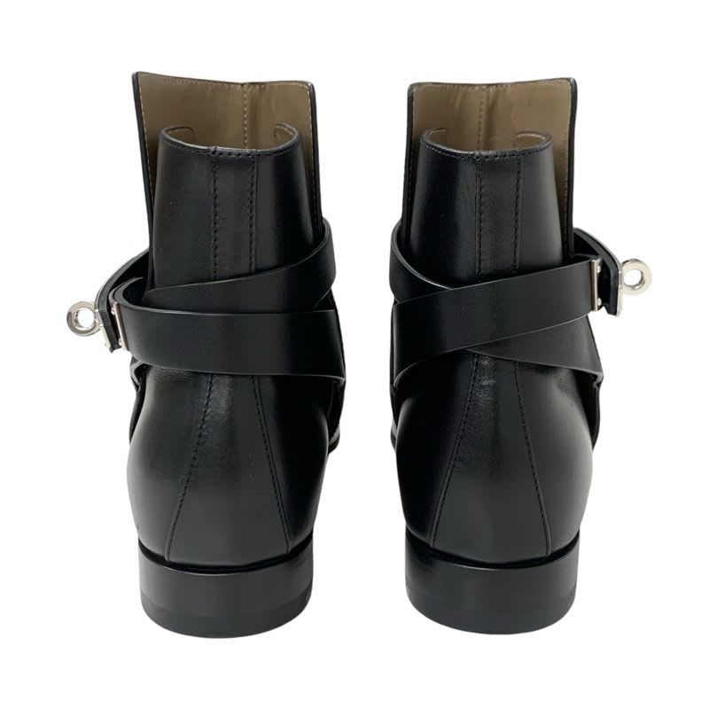 Hermes Neo Boots Short Shoes Leather Black Silver Kelly Hardware — view 5