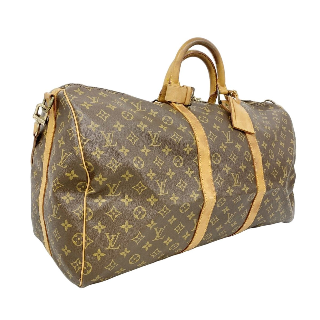 Louis Vuitton Boston Bag Monogram Keepall Bandouliere 55 Brown — view 2