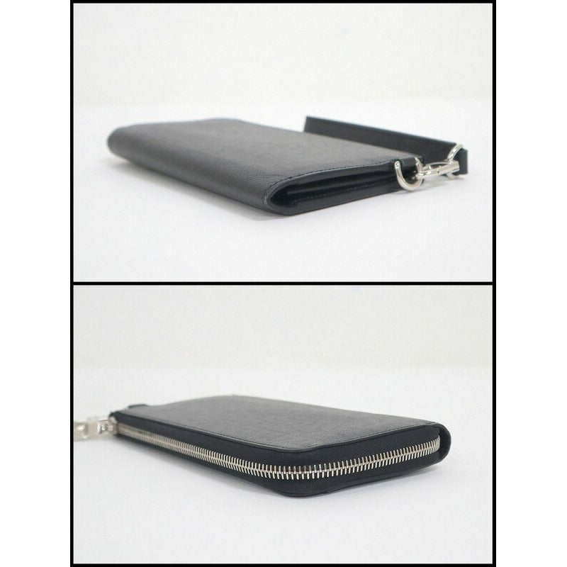 Louis Vuitton Zippy Dragonne L-shaped Zipper Wallet Taiga Noir Black — view 3