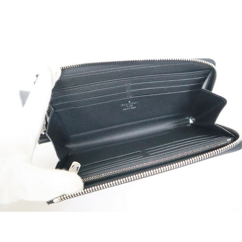 Louis Vuitton Zippy Dragonne L-shaped Zipper Wallet Taiga Noir Black — view 4