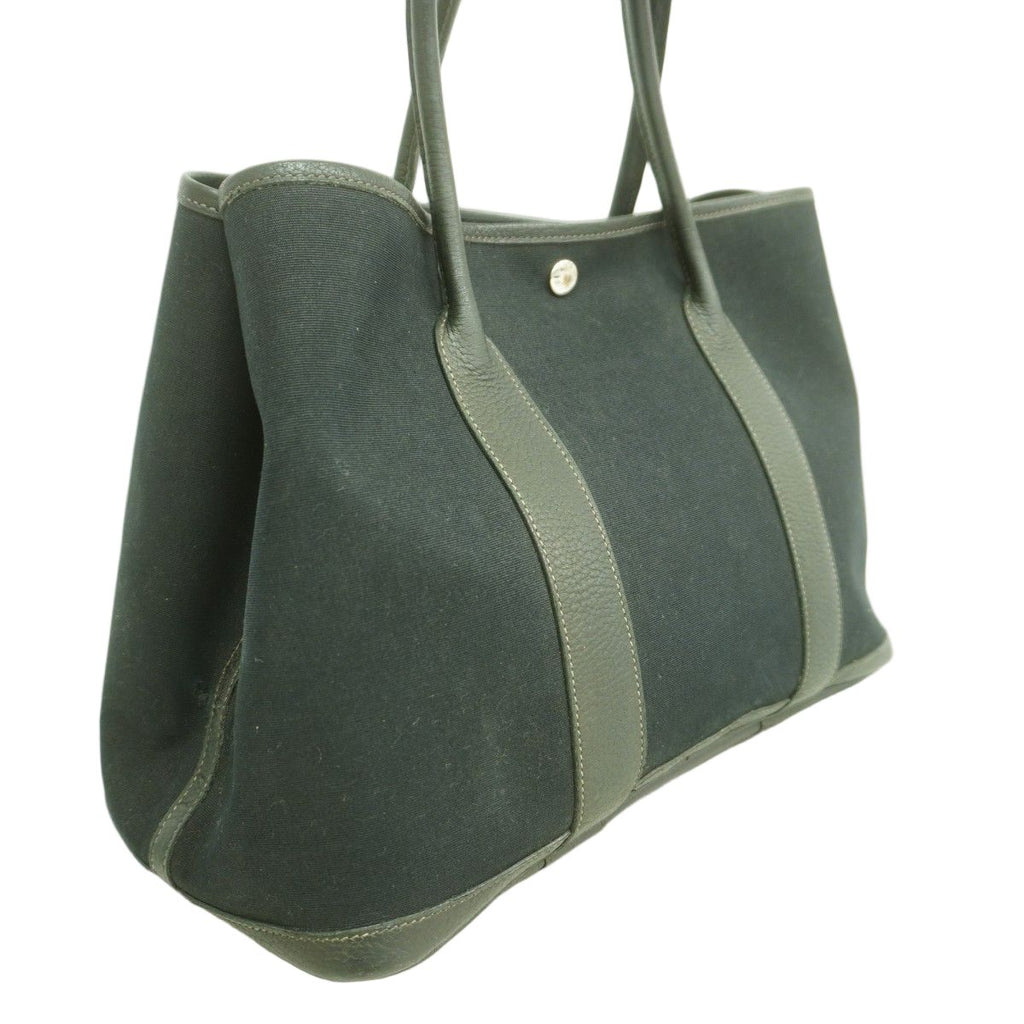 Hermes Tote Garden Party PM Toile Officier Black Silver — view 2
