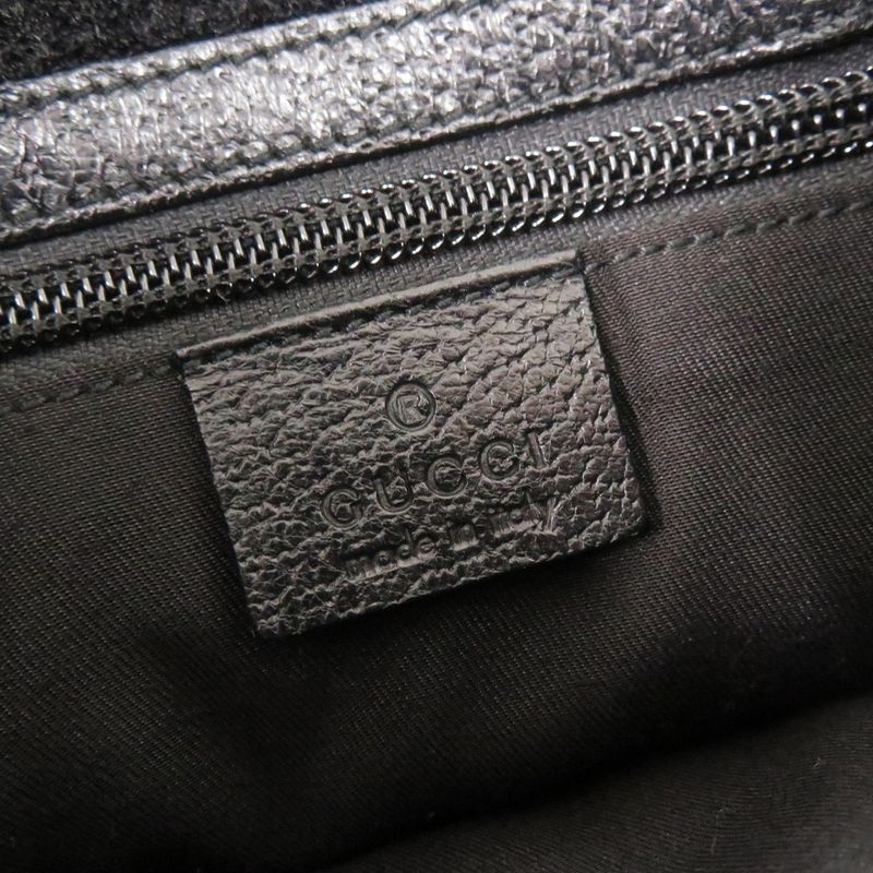 Gucci 27639 GG Canvas Leather Black Shoulder Bag 1047 — view 8