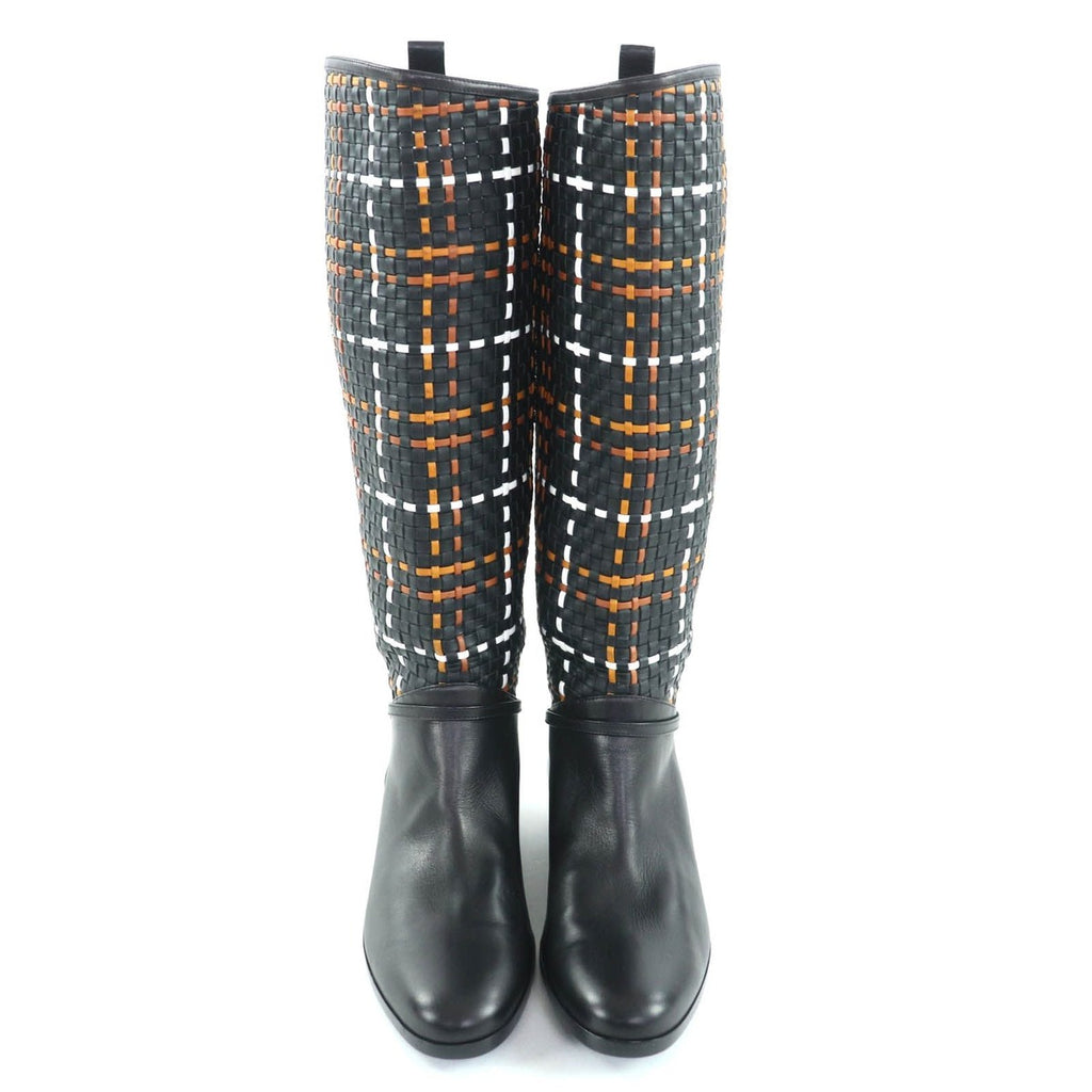 Hermes Silver Hardware Serie Button Braided Boots — view 6