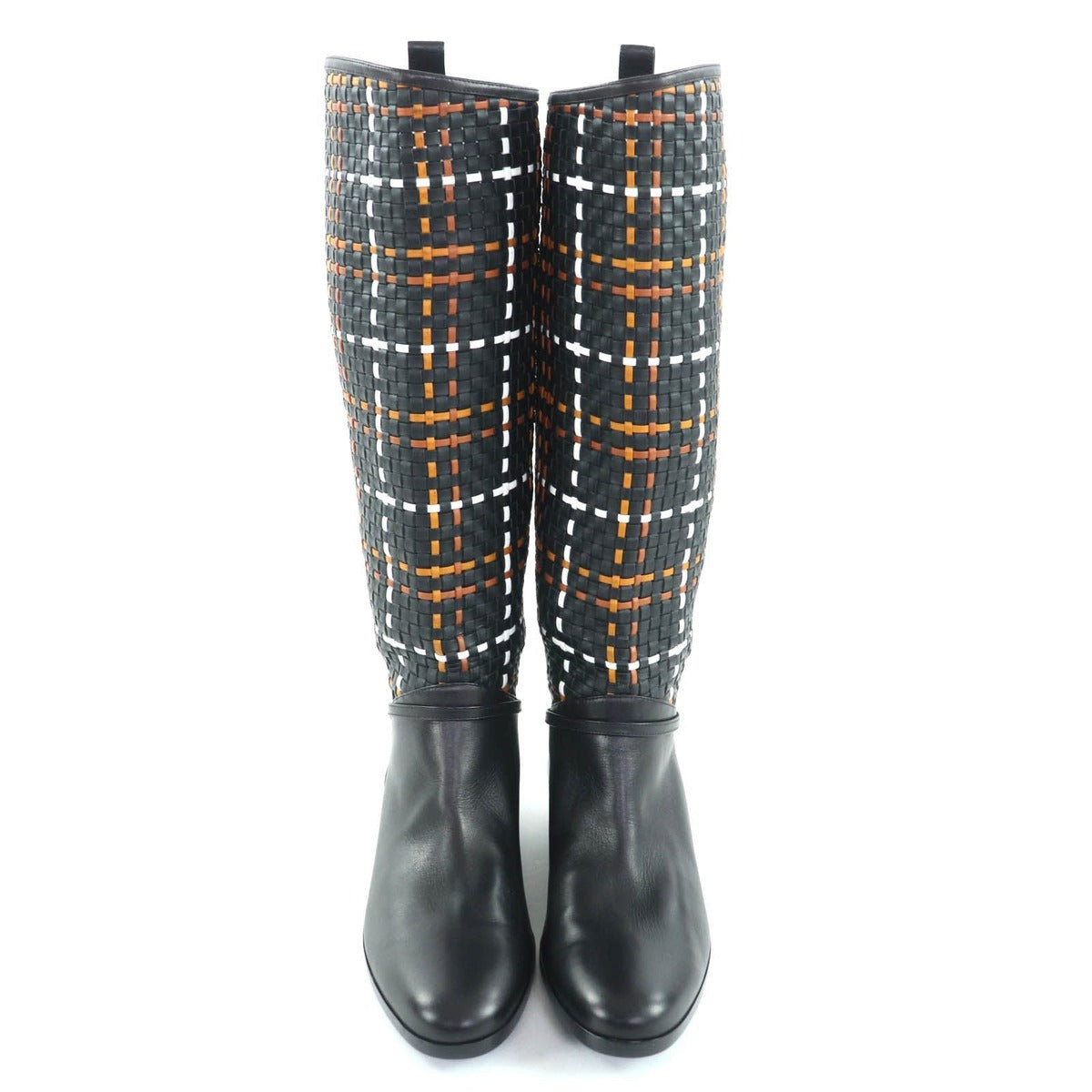 Hermes Silver Hardware Serie Button Braided Boots — view 6