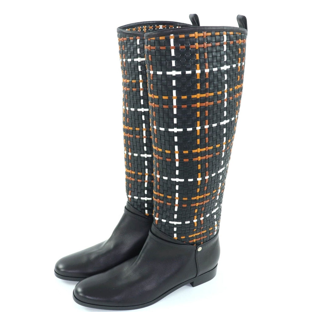 Hermes Silver Hardware Serie Button Braided Boots