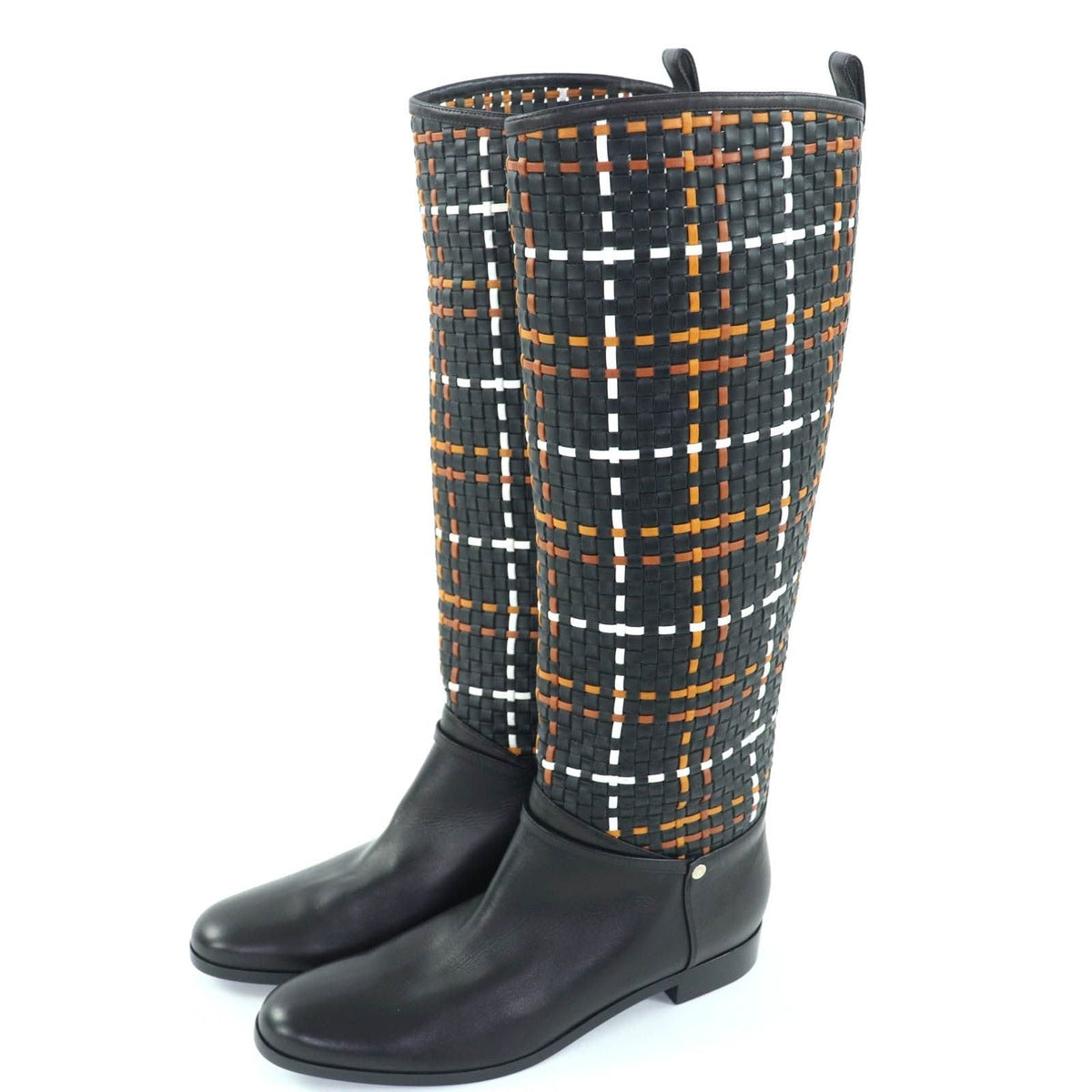 Hermes Silver Hardware Serie Button Braided Boots