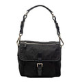 Prada Triangle Logo Preto Vera Pocono Shoulder Bag Black Tessuto Nylon Saffiano