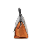 Celine Small Tricolor Trapeze Black Taupe Orange Calfskin Leather — view 3