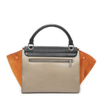 Celine Small Tricolor Trapeze Black Taupe Orange Calfskin Leather — view 5