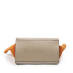 Celine Small Tricolor Trapeze Black Taupe Orange Calfskin Leather — view 6