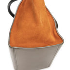 Celine Small Tricolor Trapeze Black Taupe Orange Calfskin Leather — view 7