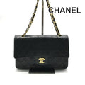 Chanel Quilted 25 CC Logo Double Flap Chain Shoulder Bag Lambskin Black