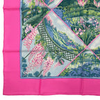 Hermes Scarf Silk Carre 90 Giverny Monet's Garden Pink — view 4
