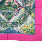 Hermes Scarf Silk Carre 90 Giverny Monet's Garden Pink — view 5