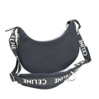 Celine Avabag Shoulder Bag Canvas Black Silver