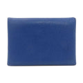 Hermes Calvi Duo Bleu France Silver Card Case Chevre