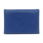 Hermes Calvi Duo Bleu France Silver Card Case Chevre