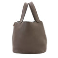 Hermes Picotin Lock MM Hand Bag Taurillon Clemence Etain Silver