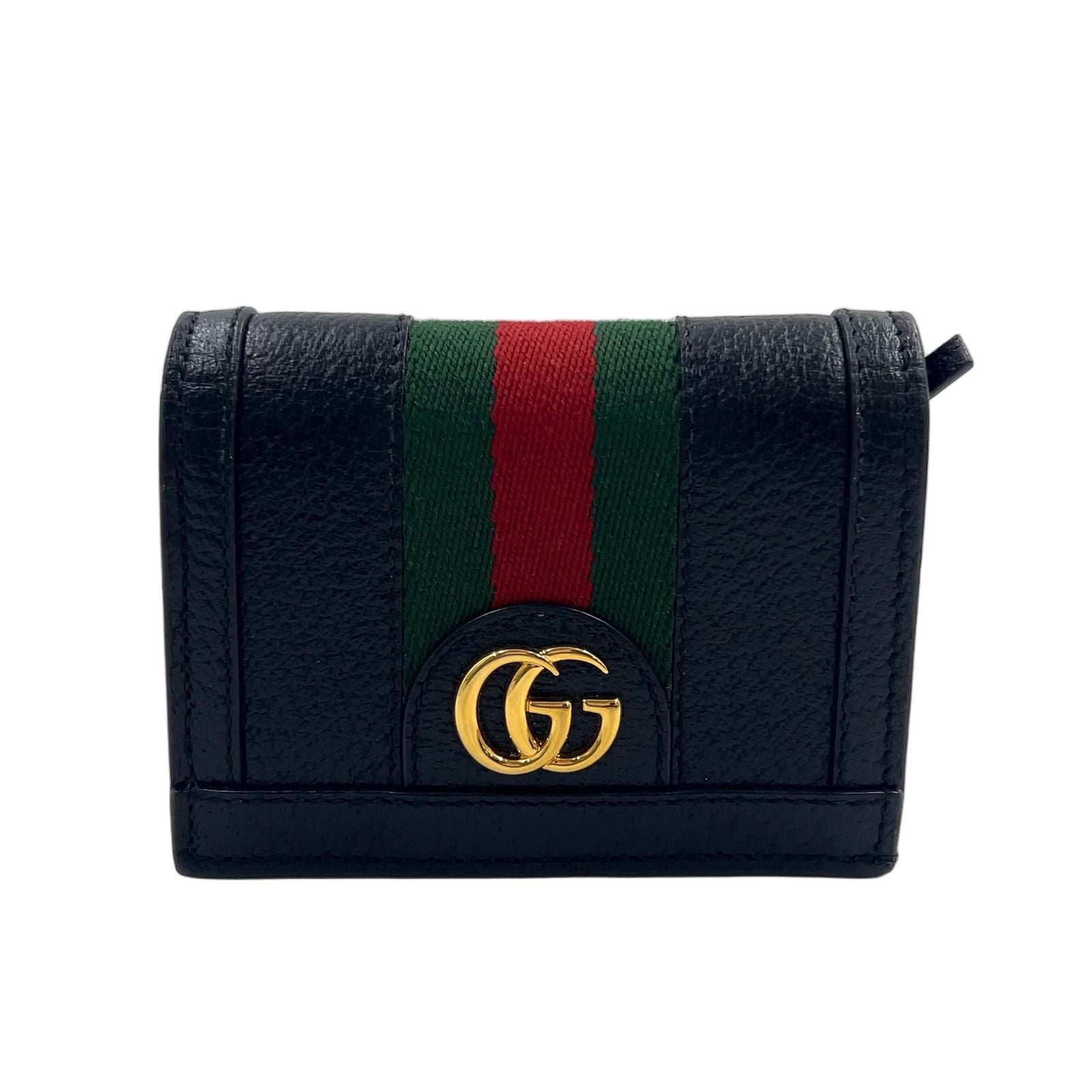 Gucci Ophidia GG Supreme Bifold Wallet Leather Black Gold