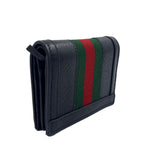 Gucci Ophidia GG Supreme Bifold Wallet Leather Black Gold — view 2