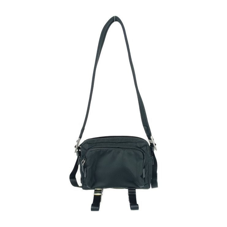 Prada Shoulder Bag Crossbody 2 Vh043 Black Silver Hardware Nylon Leather