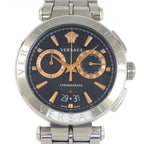 Versace Watch Aion Date Chronograph Small Seconds Black Dial SS Quartz Analog