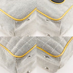 Chanel Camellia NO5 Chocolate Bar Chain Tote Canvas Gray Yellow Bag — view 4