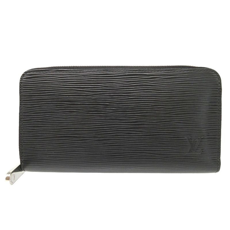 Louis Vuitton Epi Zippy Wallet Noir Black Round Zipper Long 1364
