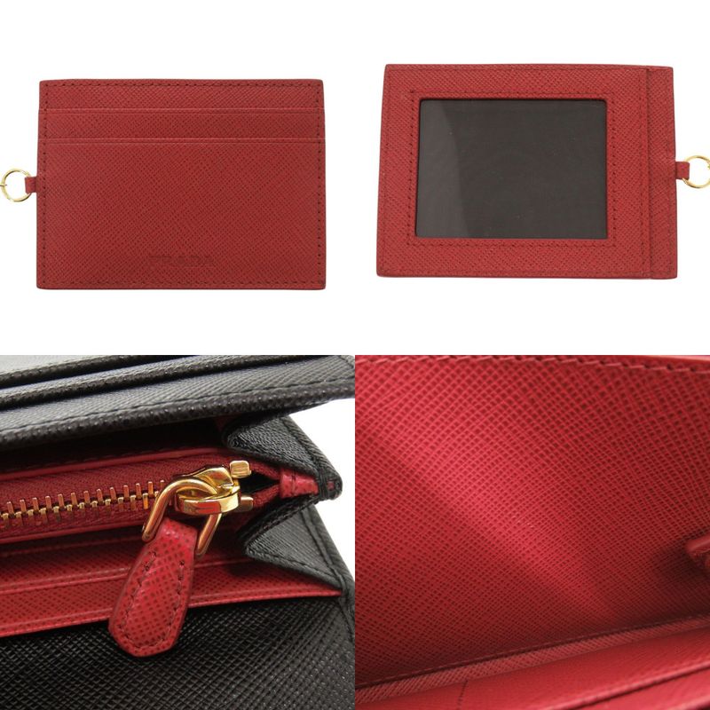Prada Saffiano Leather Black Long Wallet Bifold 0301 — view 9