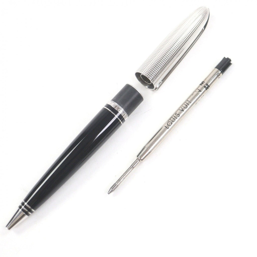 Louis Vuitton Dog Lacquer Logo Twist Ballpoint Pen Silver Black Hat — view 2